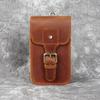 Men's Genuine Leather Phone Bag with Belt, Pants Waist Hanging, Toe Cover Layer, Cowhide, Crazy Horse Craftsmanship, Retro Vertical Phone Waist Bag