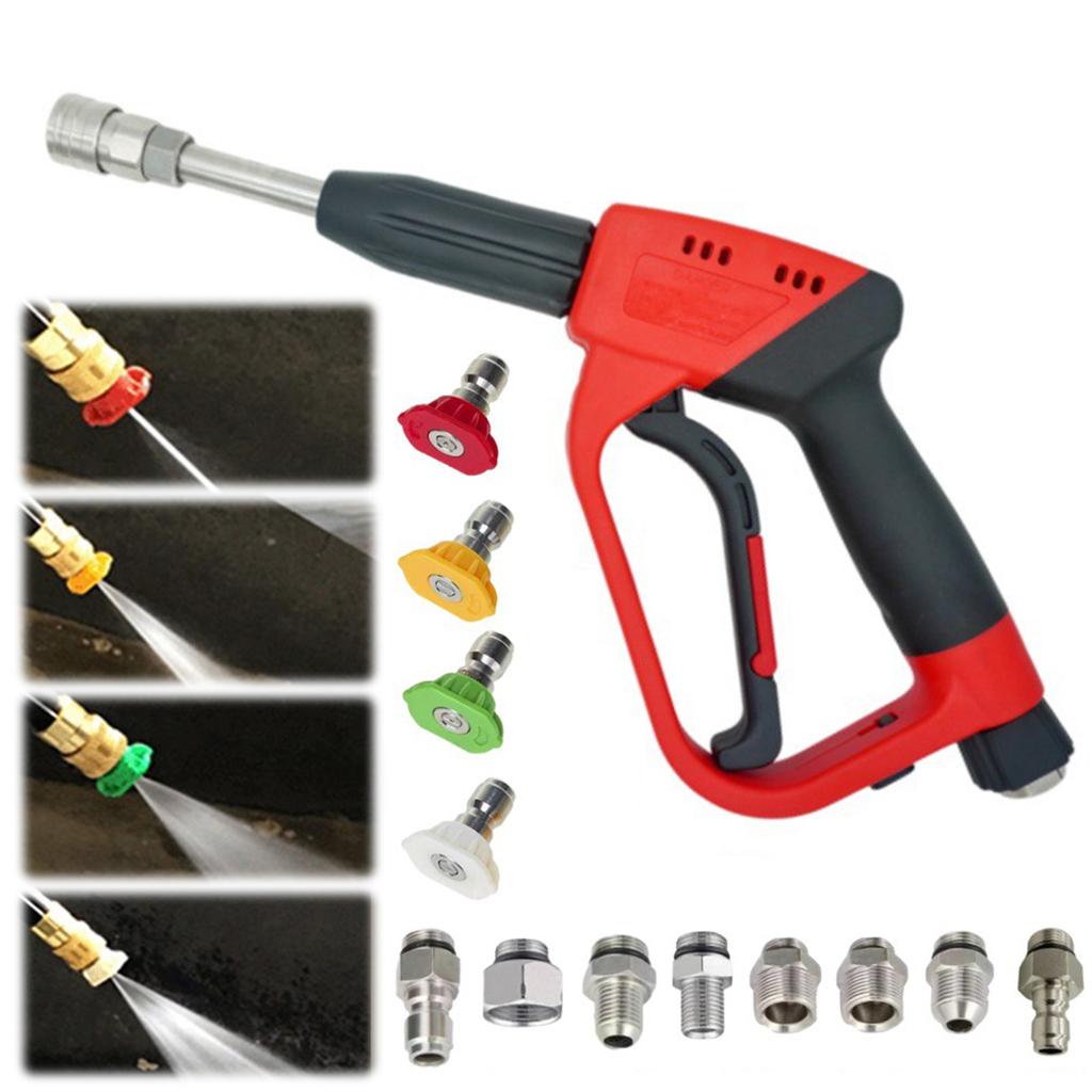 Garden Hose Nozzle Sprayers with Foam Cannon High Pressure Water Hose Nozzle with 4 Spray Nozzles Tips for Washing