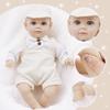 Realistic Vinyls Baby Boy Doll 14inch with Hat and Overalls for Kids Play Realistic Baby New Borns Asleep Toy Soft