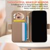Wallet Case for Apple iPhone 17 ProMax- Zipper Crossbody Adjustable Lanyard Mirror Flip Shockproof Full Cover on iPhone 17/16/15/14/13/12/11/Plus/Pro