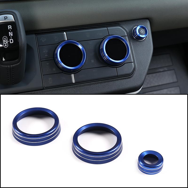 cheya Car central control air conditioner volume knob decorative cover For Land Rover Defender 110 2020+ Aluminum accessories