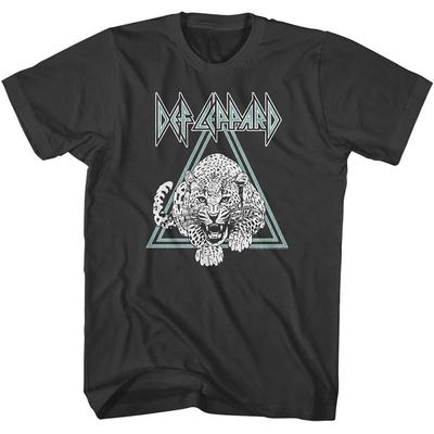 Def Leppard Logo Schwarz-Weiß Leopard Herren T-Shirt Rockband Merch