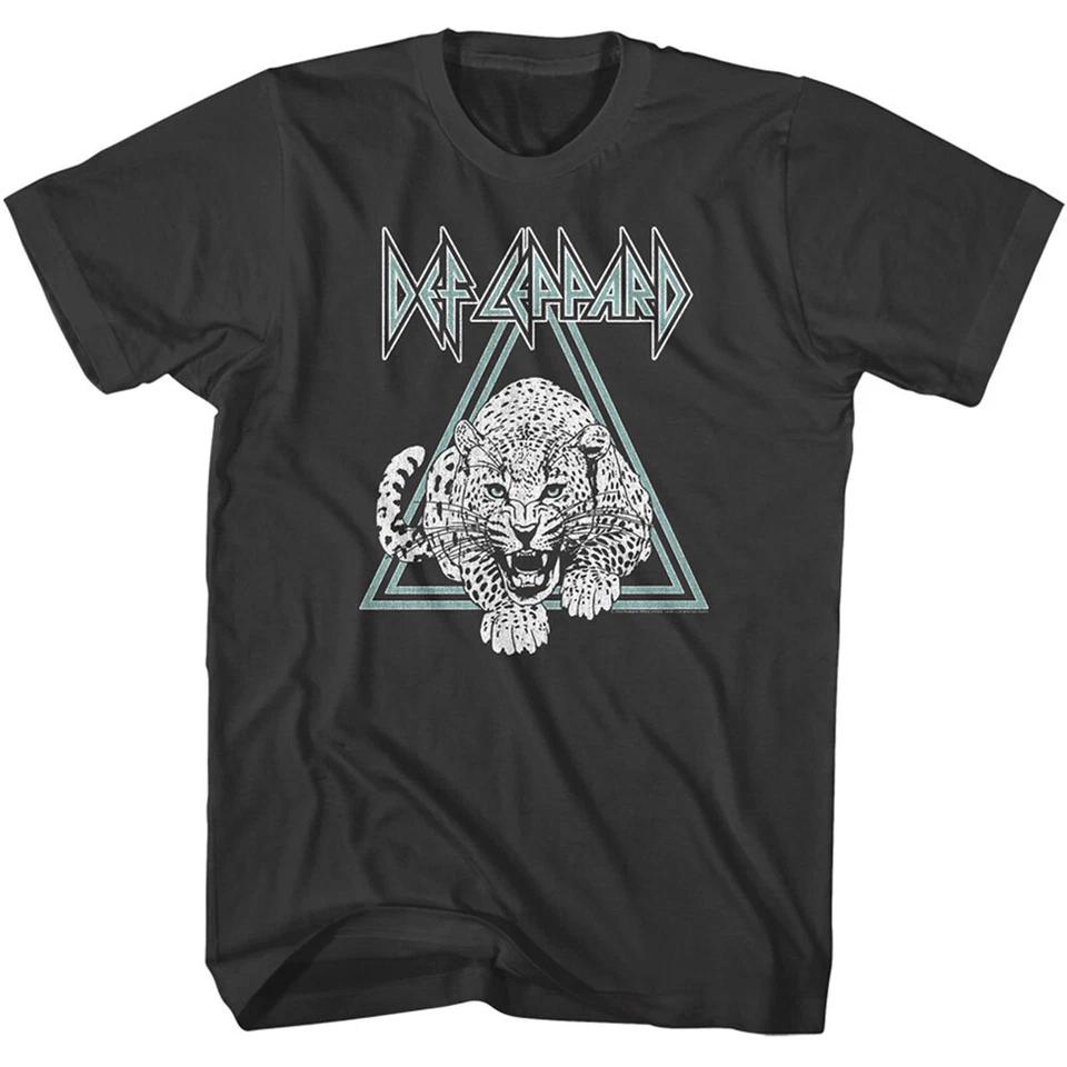 

Def Leppard Logo Black & White Leopard Men s T Shirt Rock Band Merch 3XL