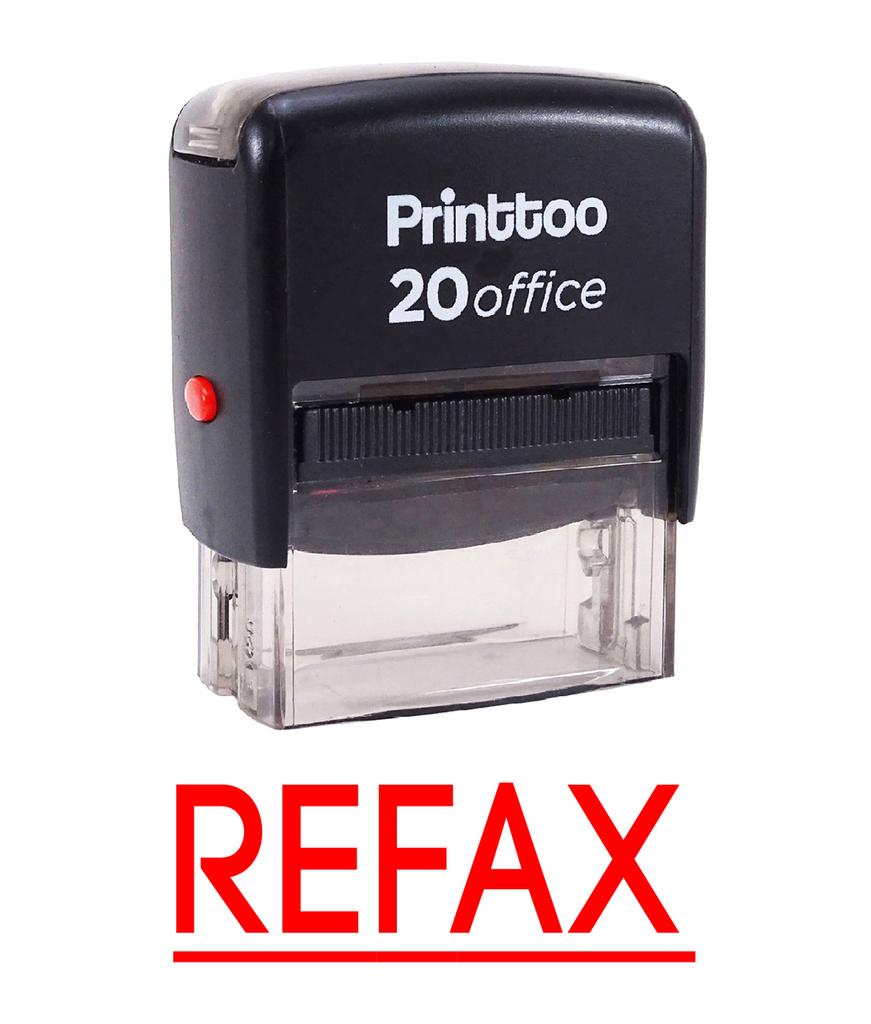 Printtoo Custom Stamp REFAX Self Inking Rubber Stamp Office Stationary-Black