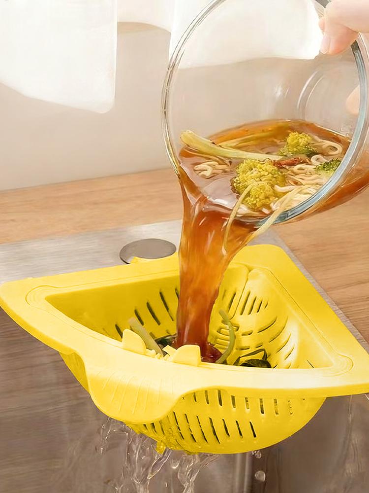 Storage Container Capacity Suction Cup Kitchen Sink Strainer Basket with Simple Installation Corner Sink Trash for Kitchen