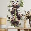 Cartoon Watercolor Bamboo Panda Bedroom Living Room Entrance Decoration Wall Sticker Self-adhesive Decals