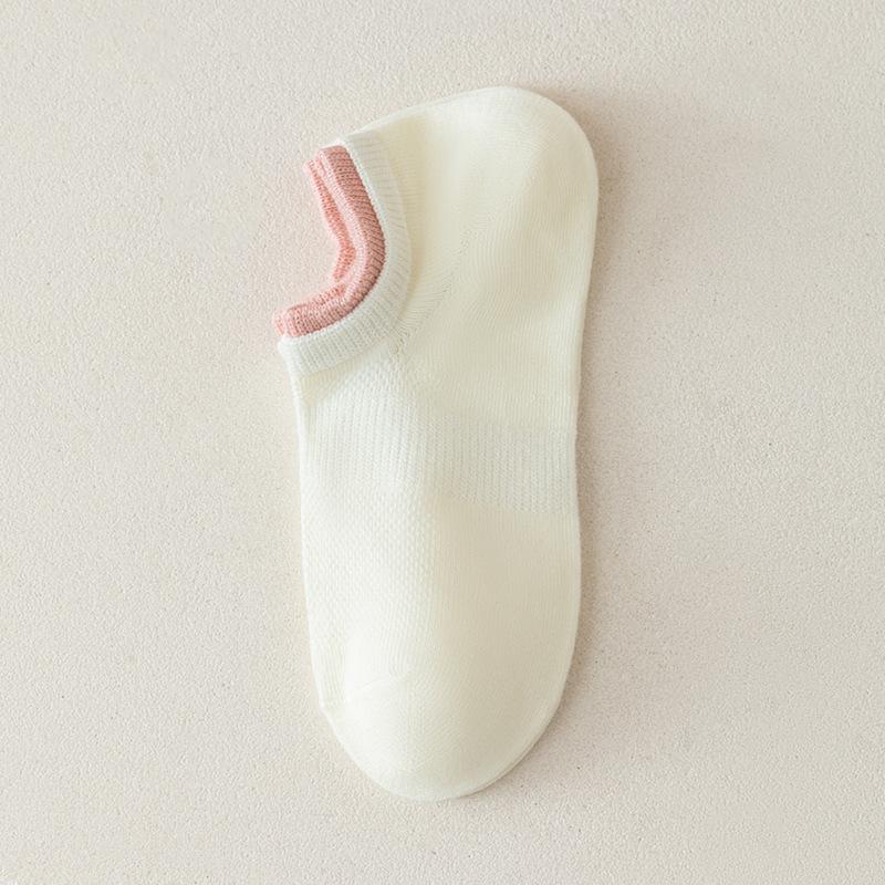 Candy Color Cotton Socks for Women Double Layered Low Cut Shallow Cut Mesh Boneless Students Boat Socks