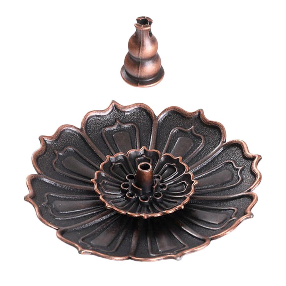 Censer Adornment Candlestick Holder Pure Copper Lotus Incense Decor Vintage Burner Design