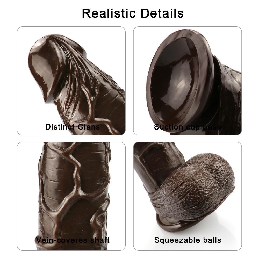 Brown Realistic Anal Dildo Anal Plug Butt Plug Small Penis with Suction Cup Dick Cock Dong Adult Sex Toys for Women