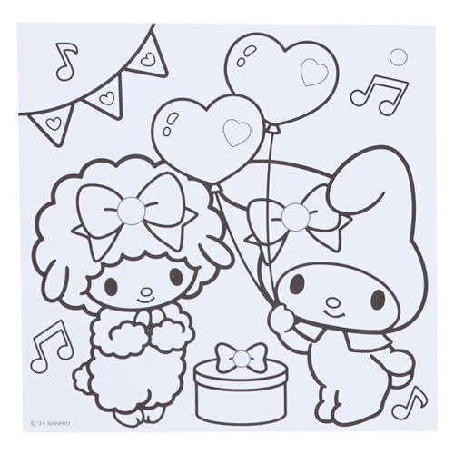 Sanrio Coloring Book & Sticker Set Pink Approx. Width 16 x Depth 3 x Height 22.5cm Sanrio Characters 429074