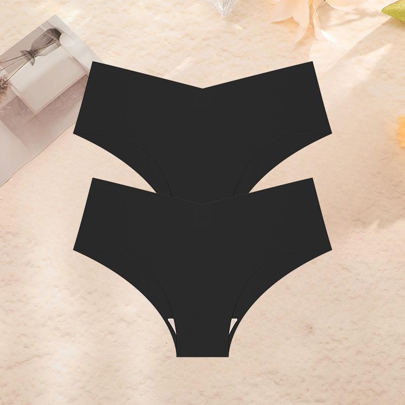 2Pcs/Set Plus Size Underwear Women's Panties Ice Silk Ladies Seamless Underpants Girls Briefs Breathable Sexy Lingerie Female