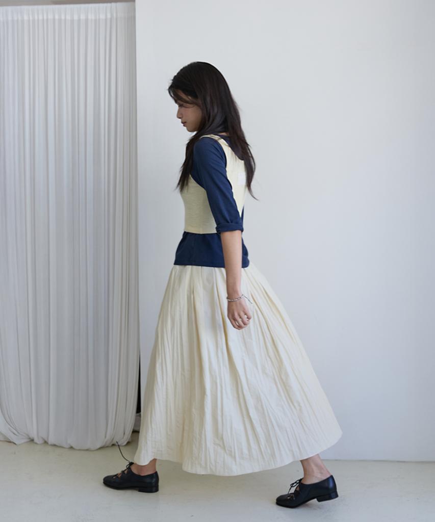 Hocus Pocus Airy Long Skirt_Butter Beige