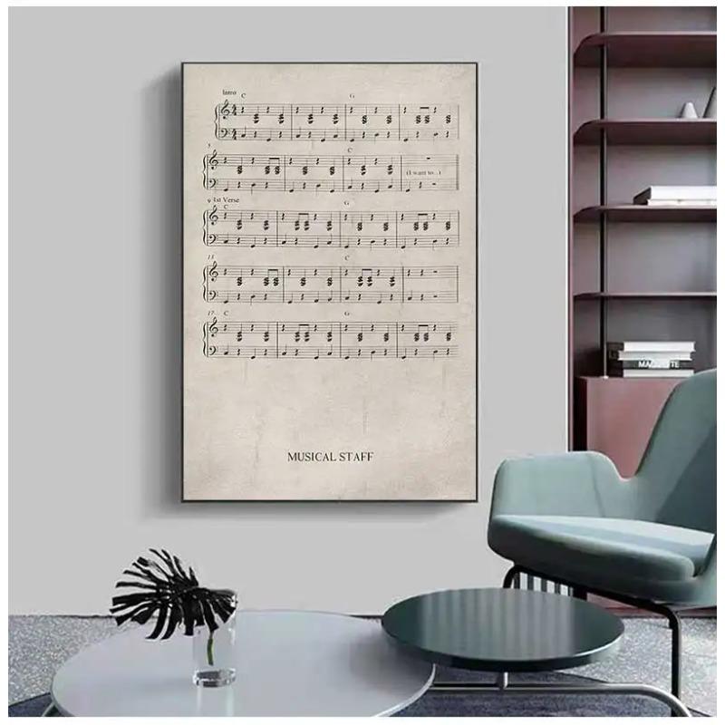 Retro Violin Piano Sheet Music Nordic Posters And Prints Canvas Painting Wall Art Pictures For Living Room Home Decor