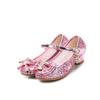 Printesa Copii Pantofi din piele pentru fete Floare Casual Sclipici Copii Toc inalt Pantofi fete Nod Fluture Albastru Roz Argintiu