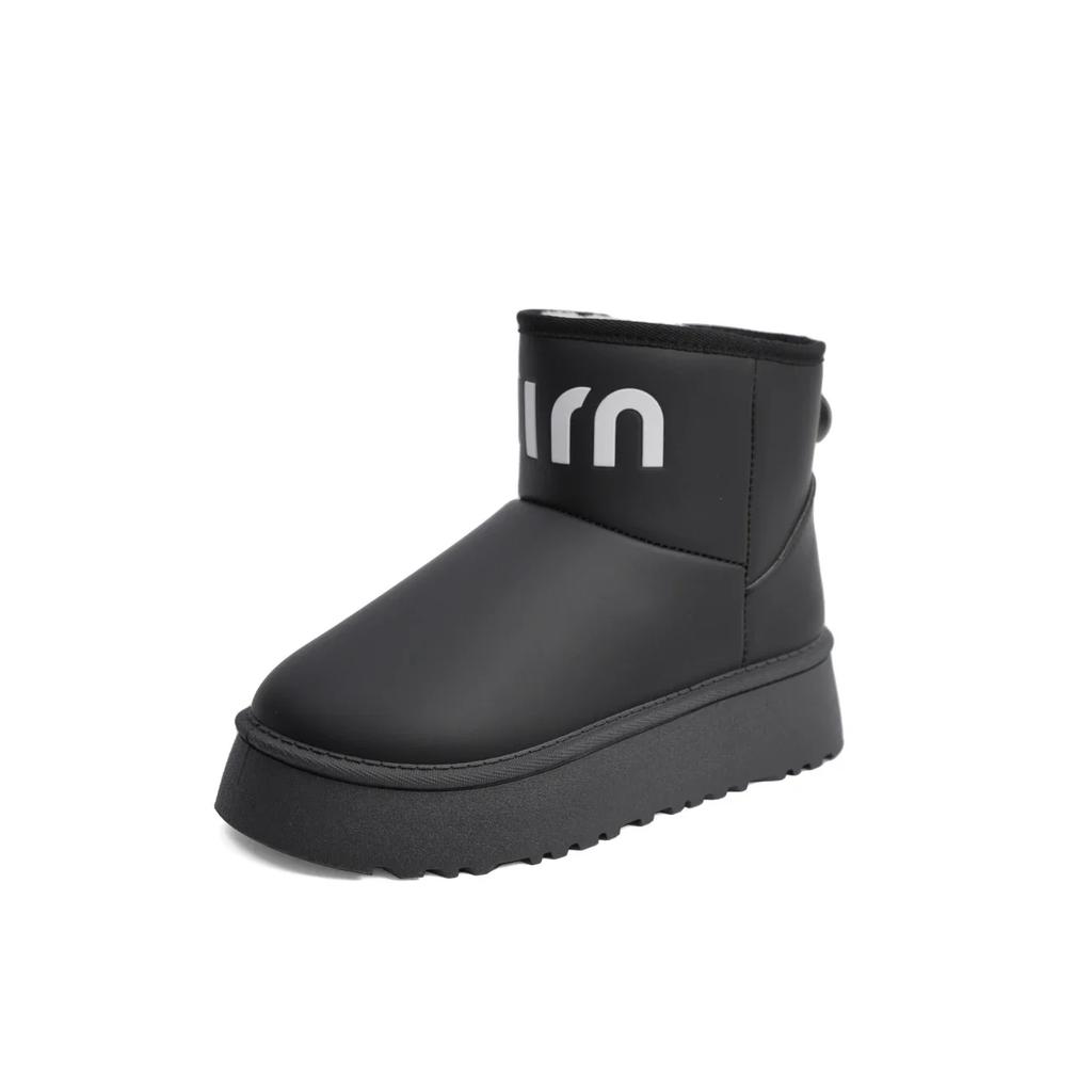 Moda 2024 Novas Botas Curtas de Neve de Inverno Sola Grossa Antiderrapante Pelúcia Fleece para Aquecimento Impermeável Preto Marrom Branco Sapatos Jeans para Mulheres