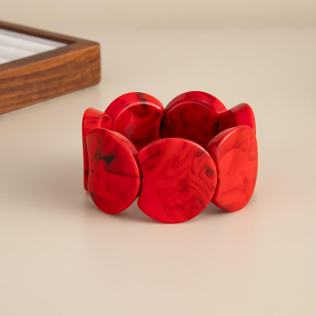 Exaggerated Wind Smudged Resin Circular Arc Splicing Bracelet, Fashionable Geometric Acrylic Bracelet For Women