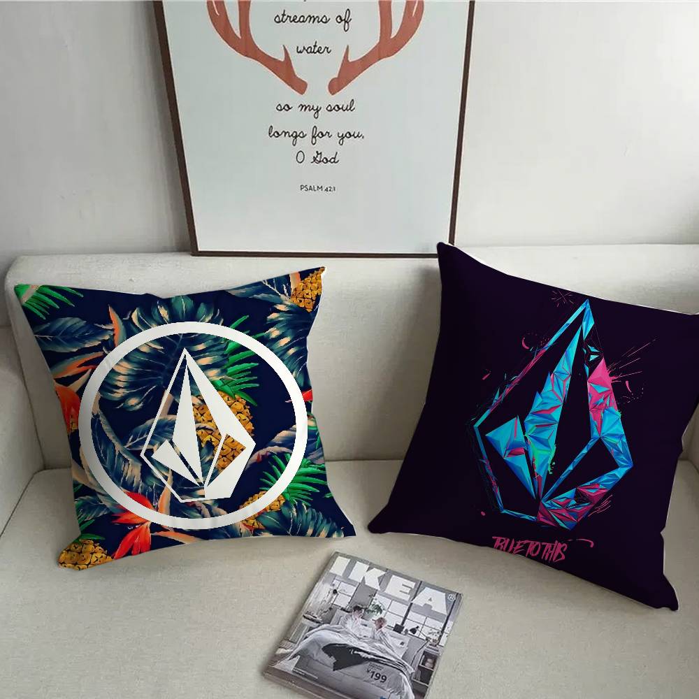 V-VolcomS LOGO Pillow Case Home Decor Throw For Sofa Bed Car Room Decor Gift Idea