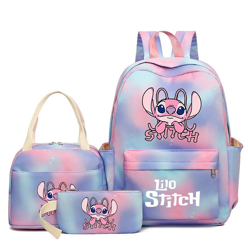 Cartoon Animation Schoolbag Large Capacity Primary And Secondary School Students Backpack Meal Bag Pencil Bag Three-Piece Set