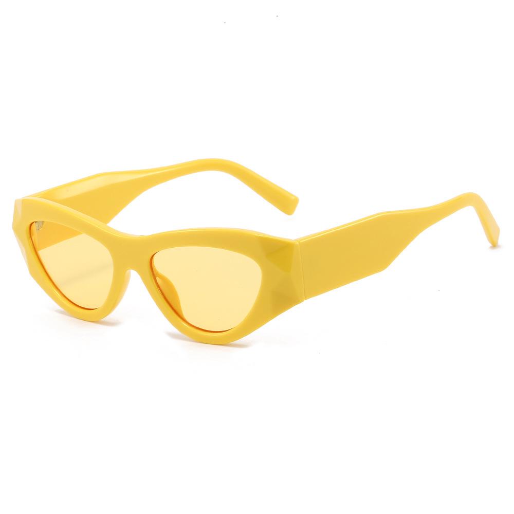 Cross-Border Cat-Eye Flat-Top Glasses with Contrasting Colors: European/American Style, Floral Wide Temples, Trendy Fashion Frame