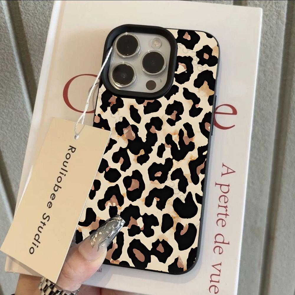

HOT Luxury Leopard Print Cool Lichee leather pattern Phone Case For iPhone 17 16e 16 15 14 13 12 11 Air Pro Max Plus X XR XSMax iPhone 16e