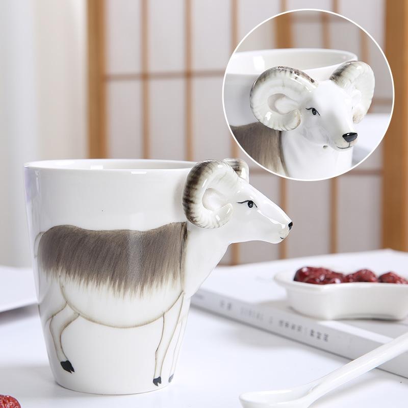 Creative 3D Animal Ceramic Mug Holiday Gift Coffee Mug Cartoon Animal Souvenir Mug Living Room Coffee Table Decorative Ornaments