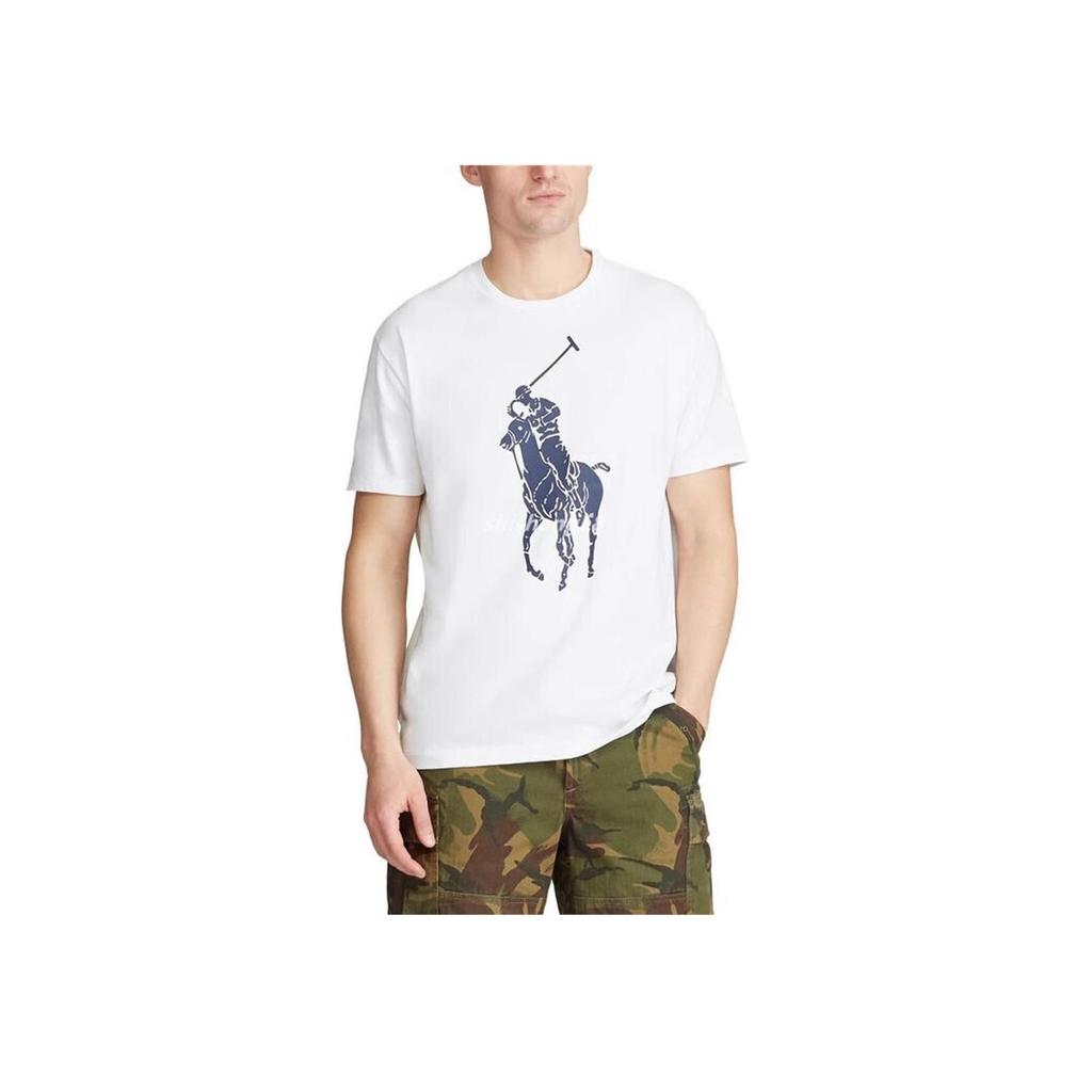 Polo Ralph Lauren Logo Print Crew Neck Casual Short Sleeve T-Shirt Men T-Shirt White 710767899-001