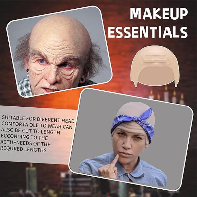 Nylon Latex Bald Caps Realistic Thick Simulation Material for Halloween Cosplay Stage Performance Costume Party Makeup