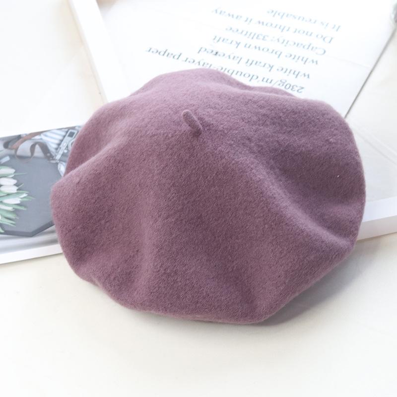 Women'S Wool Beret | Face Slimming Winter Warm | Solid Color Cashmere Blend | Vintage Painter Hat