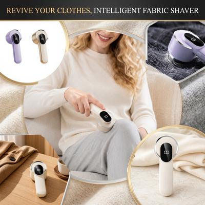 Electric Fabric Shaver Rechargeable Lint Remover with Digital Display Portable Clothes Pill Remover for Home Use