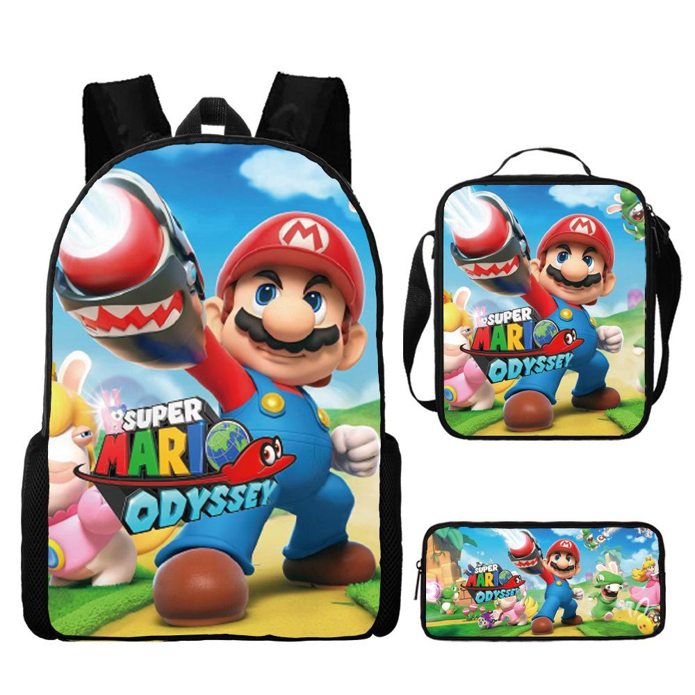 Mario, Primary And Secondary School Schoolbag, Children'S Backpack, Cartoon Satchel.