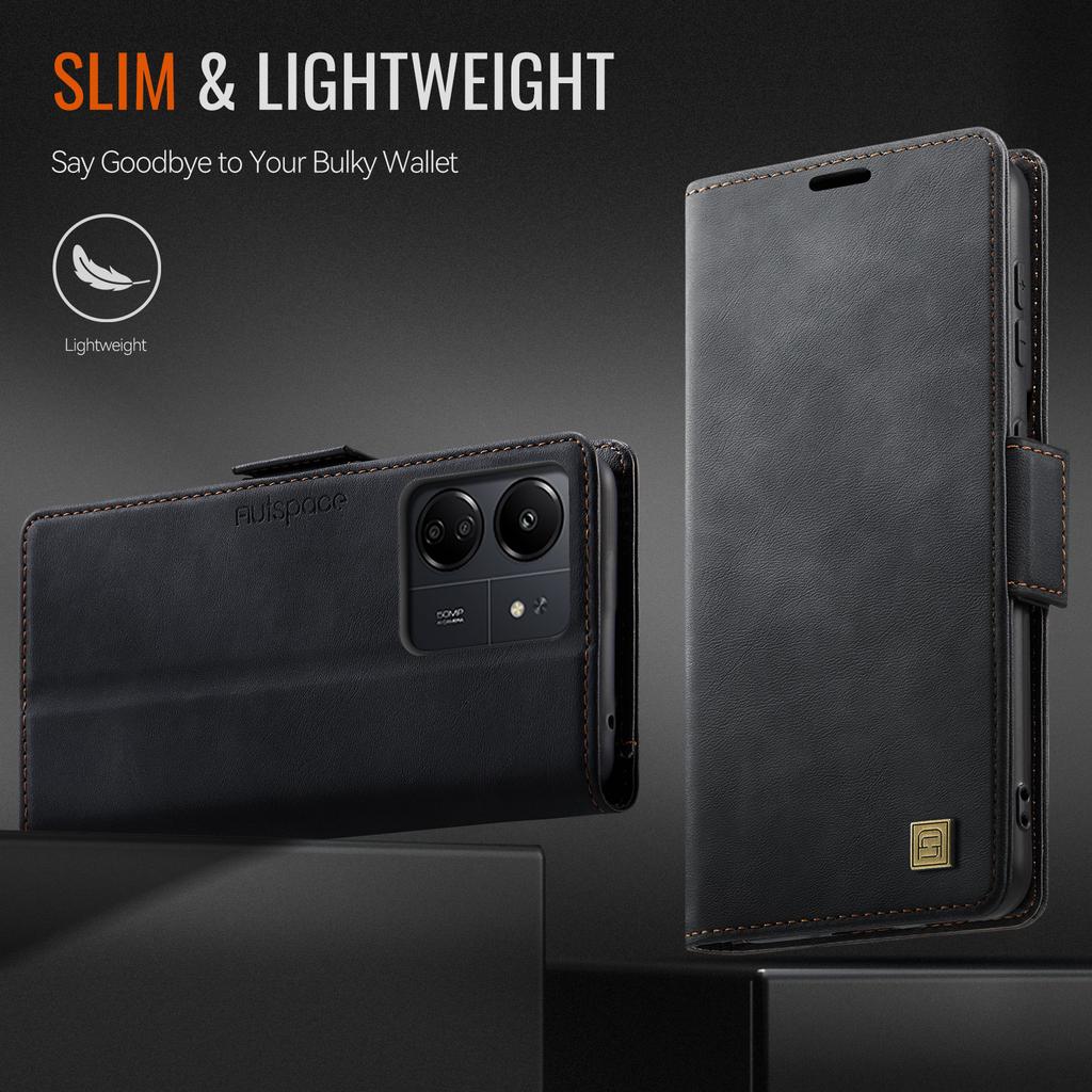 For Xiaomi Poco C65 (4G) Wallet Case with Card Slots & Kickstand, 360° Protection Leather Case