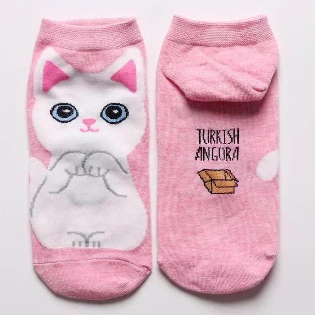 5Pairs Set 3D Cartoon Lovely Cat Puppy Dog Soft Pure Cotton Anklet Socks Harajuku Kawaii Versatile Breathable Casual Short Socks