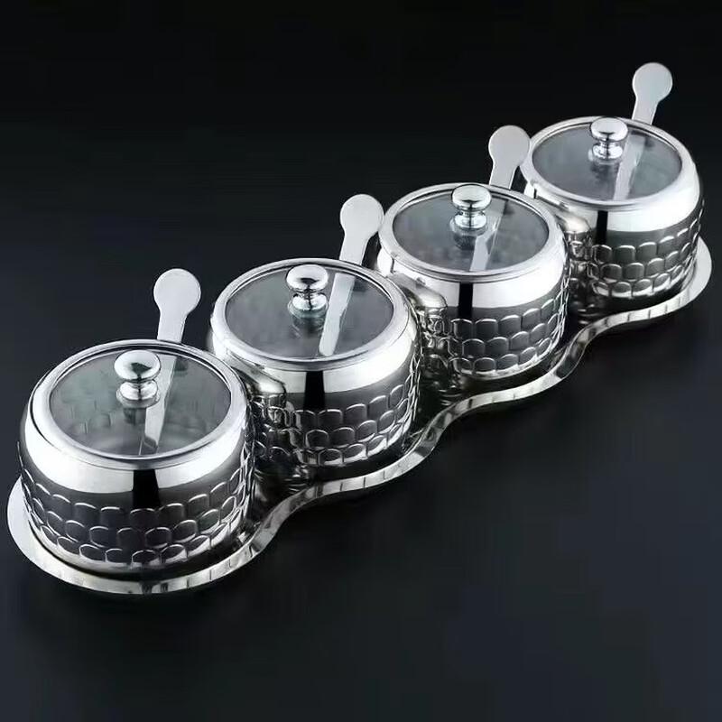 Fanshun 304 Stainless Steel Spice Jar Set (4-Piece)