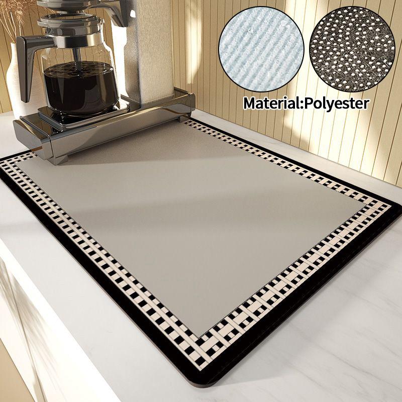 Kitchen Drying Pad Coffee Pads Dish Drying Pad Non-slip Rubber Pad Kitchen Counter Mat Heat Resistant Sink Mat Home Supplies