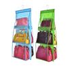 6 Pocket Hanging Handbag Organizer for Wardrobe Closet Transparent Storage Bag