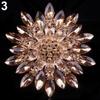 Elegant Vintage Multi-colored Flower Brooch Pin with Sparkling Stones and Leaf-shaped Elements for Weddings and Parties