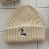 Puppy Embroidered Scarf, Hat, Headgear, Female Autumn and Winter Warm Face Small Knitted Wool Hat Outdoor Leisure