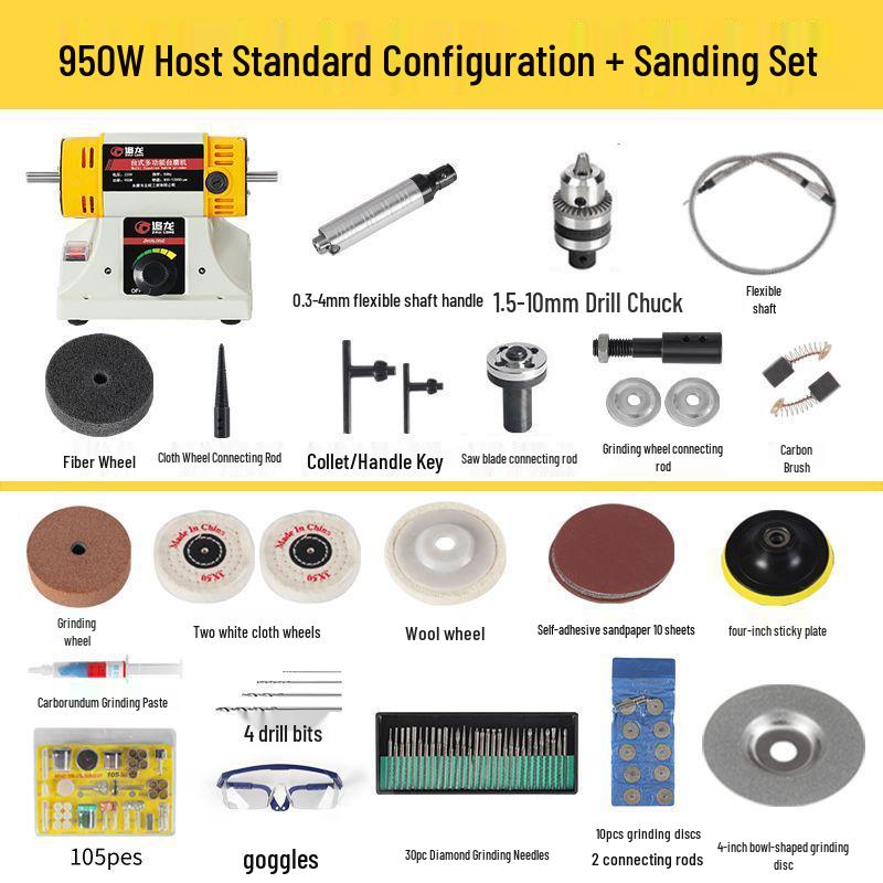 Multi-Functional Electric Bench Grinder: Jade, Woodworking Polisher, Engraver, Cutter, Drill.