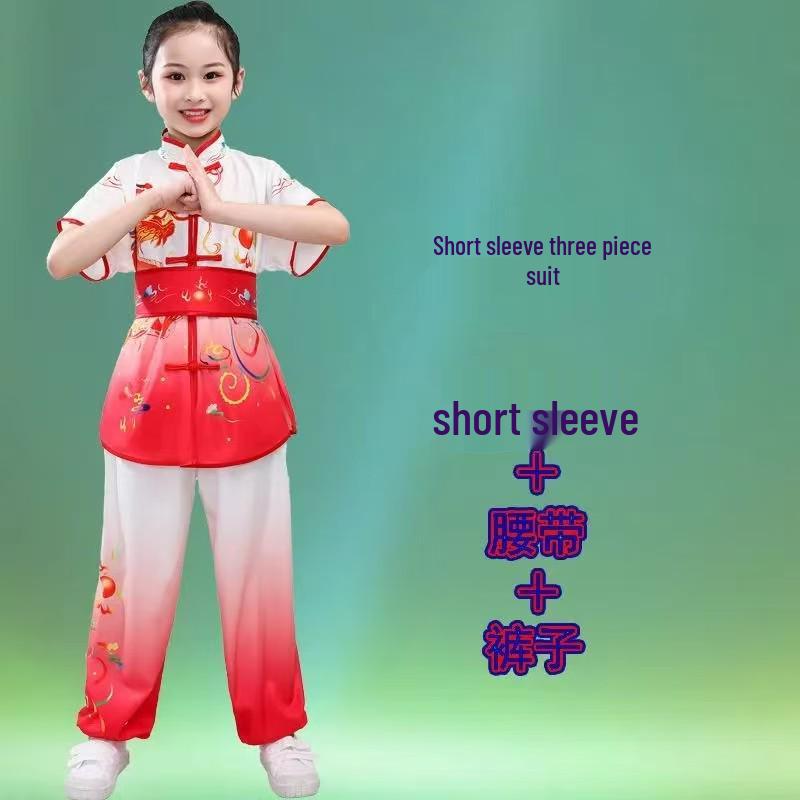 Costumi Graduati per Performance di Arti Marziali per Bambini - Unisex Manica Lunga/Corta per Allenamento e Batteria per Studenti delle Scuole Primarie