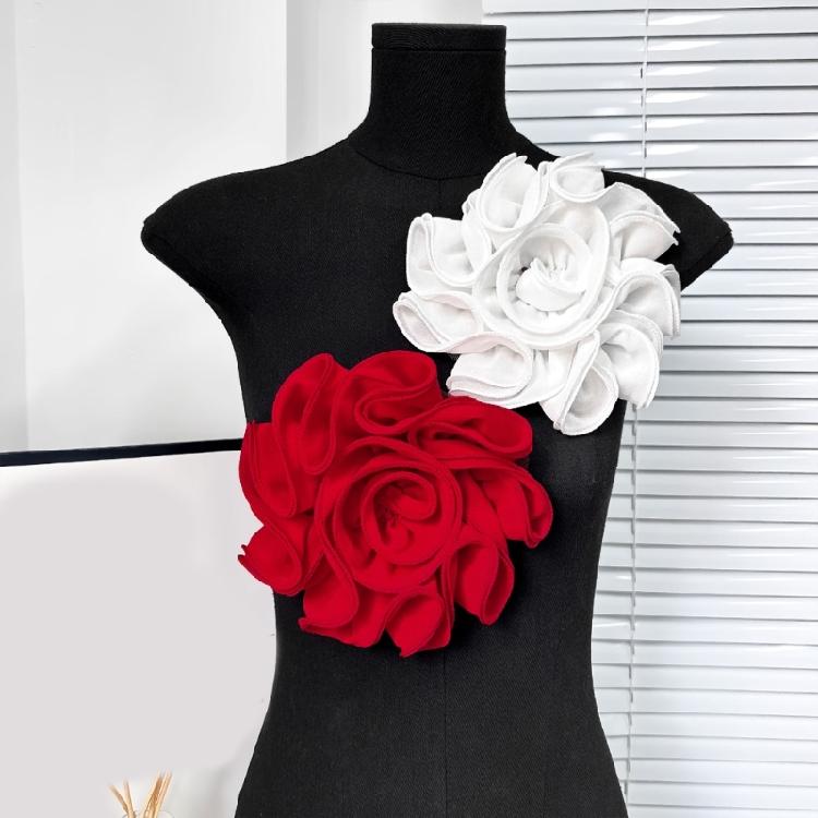 Large Rose Flower Brooches Light Weight Flower Brooch Ceremony Clothes Accessory for Dress and Costume Decoration