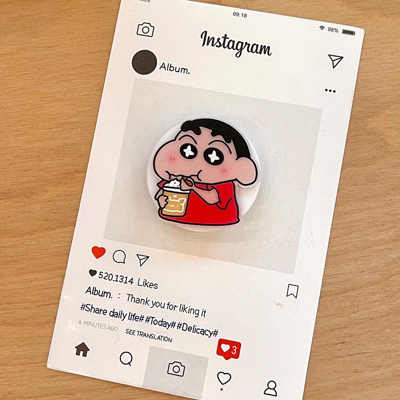 Crayon Shin-chan Cartoon Phone Airbag Holder - Telescopic & Foldable for Apple, Huawei, Xiaomi