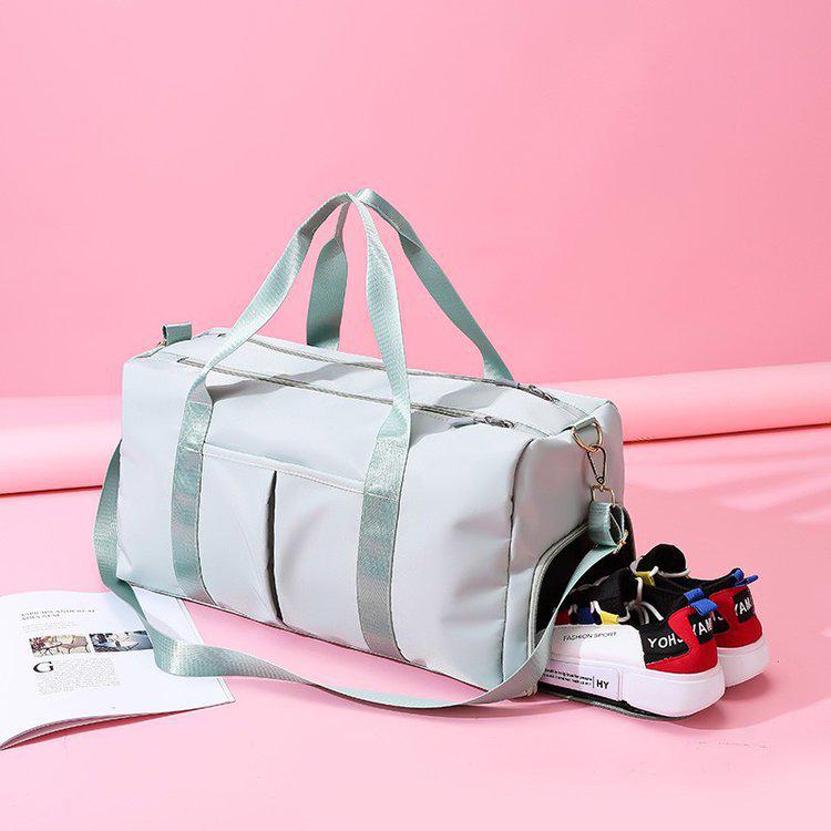 Women's Large Capacity Sports Yoga Bag with Shoe Compartment - Dry/Wet Separation, Solid Color, Ideal for Travel and Gym