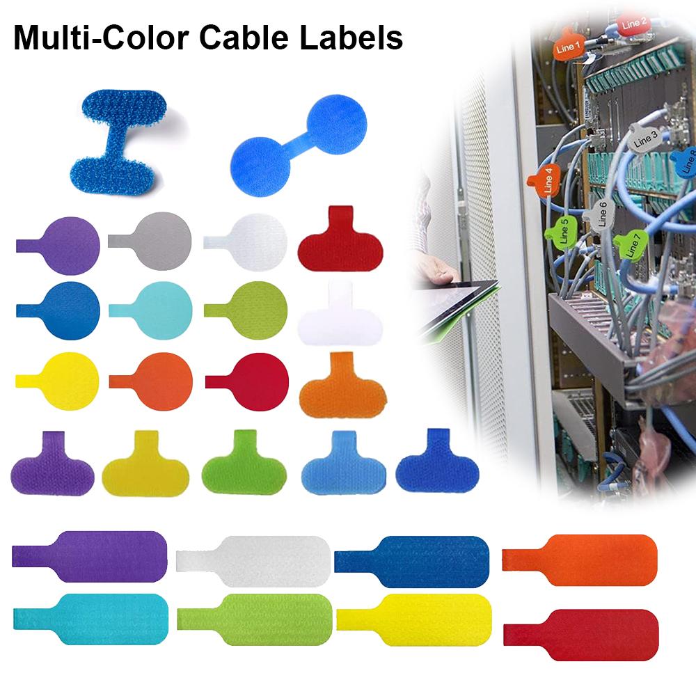 Cable Labels, Medium, Multi-Color (8-24Pcs) Write On Cord Labels, Wire Labels, Cable Tags and Wire Tags for Cable Management and Identification