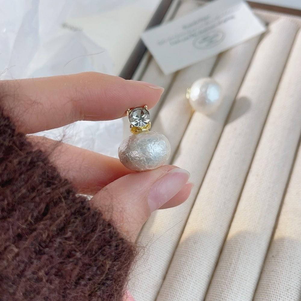 Light Luxury Zircon Stud Sweet Crystal Drop Earrings Simple Pearl Studs  Women