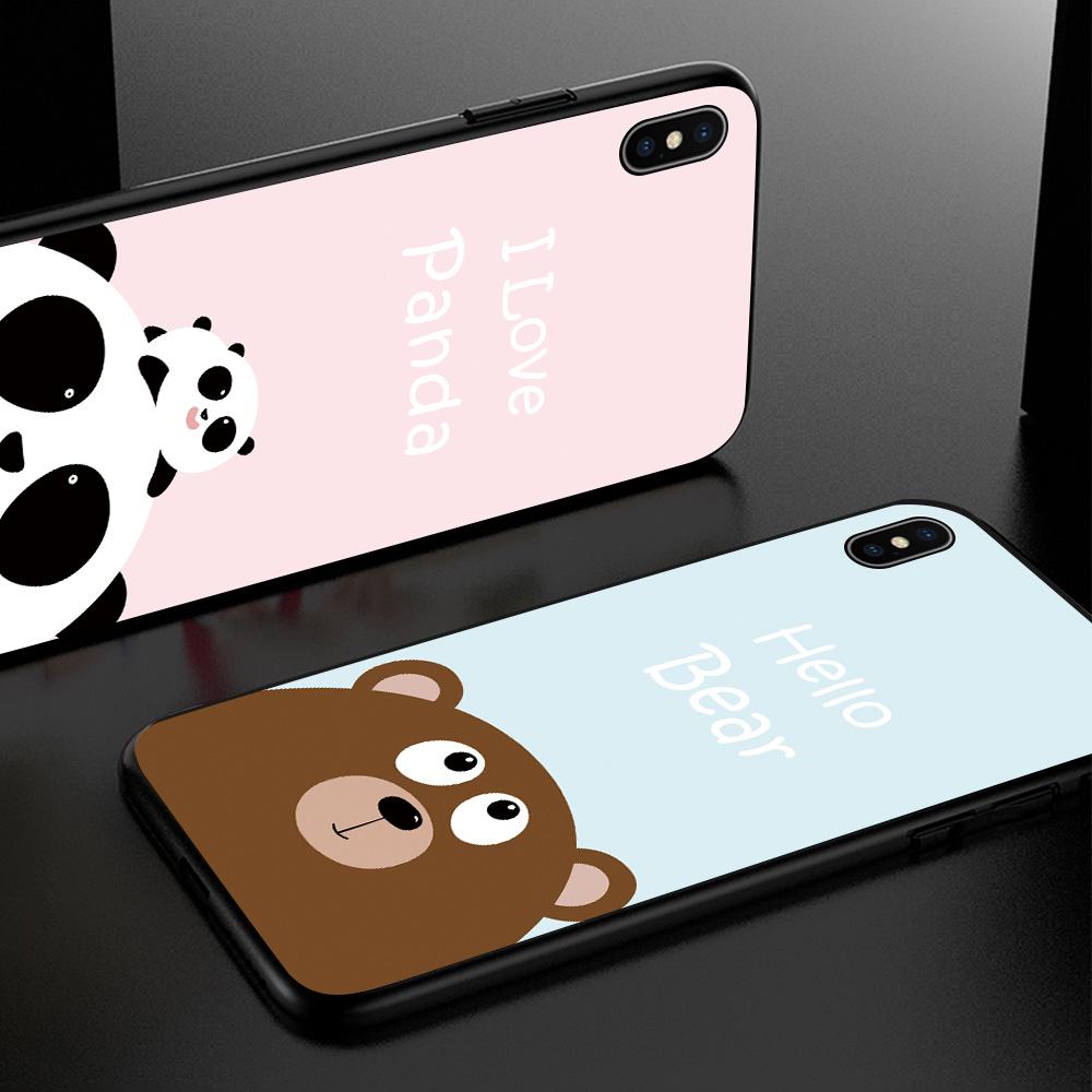 Carcasă drăguță cu urs panda Carcasă minunată pentru telefon din silicon moale TPU, rezistentă la șocuri