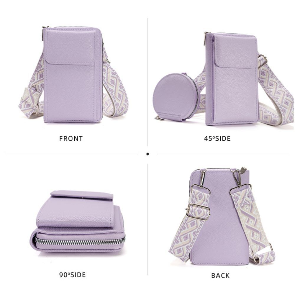 Vintage PU Leather Bag Crossbody Phone Shoulder Bag Leisure Bag with Pouch Unisex