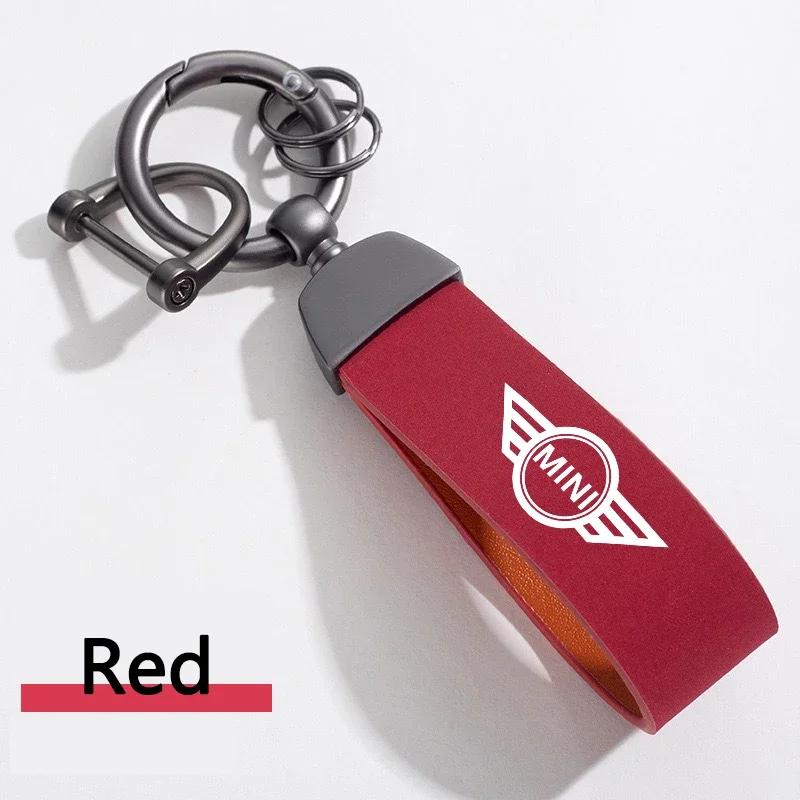 2025 Fashion Metal Car Keychain Hanging Suede Gift Key Ring Holder For BMW Mini Cooper One S JCW F55 F56 F57 F60 Coupe R50 R