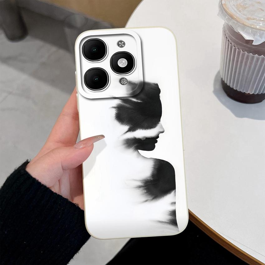 For itel A90 A50C A80 P60 S25 Ultra Power 70 Phone Cover Pretty Flower Pattern Smooth Liquid Silicone Screen Protector Shockproof Case For itel Casing