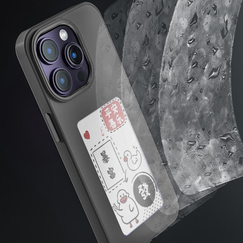 INKZONE For iPhone 14 Pro Max Case Customize Pattern PC+TPU 3-Color E Ink Case Phone Cover