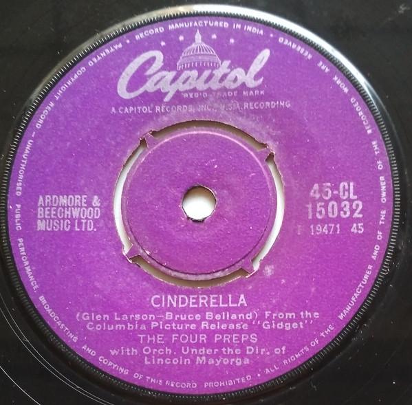 

7inch Record FOUR PREPS Cinderella 45CL15032 Capitol Records 1958 India Pop Used